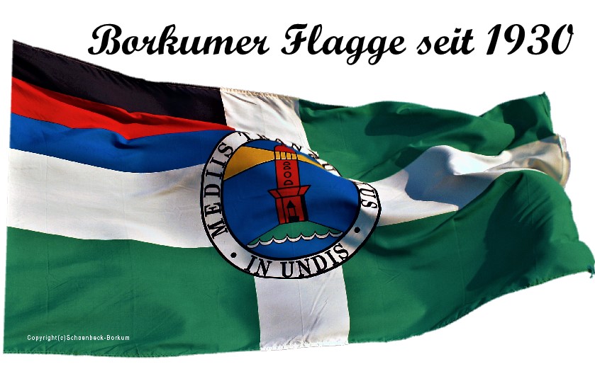 Fahne Flagge Borkum 100 x 150 cm Bootsflagge Premiumqualität